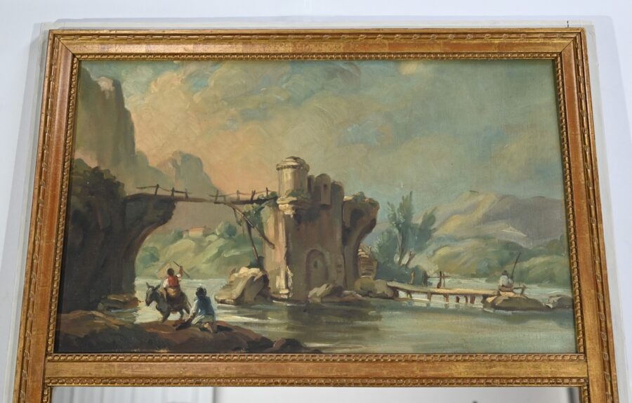 Miroir Trumeau en Bois Doré, style Louis XVI – Fin XIXe – Image 4