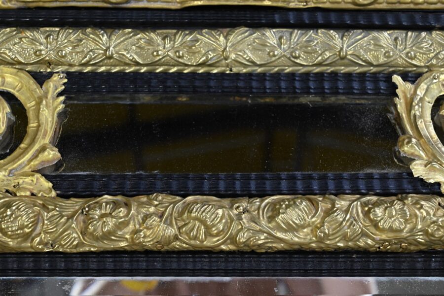 Miroir à Parcloses en Laiton, époque Napoléon III – Milieu XIXe – Image 11