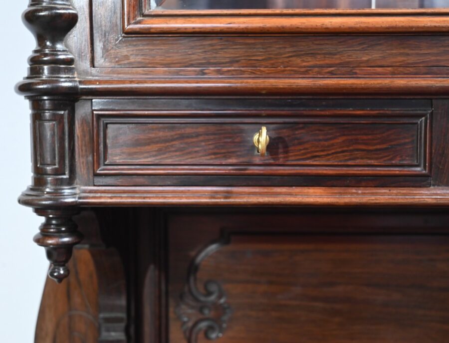 Petit Bureau Vitrine en Palissandre, époque Napoléon III - Milieu XIXe – Image 17