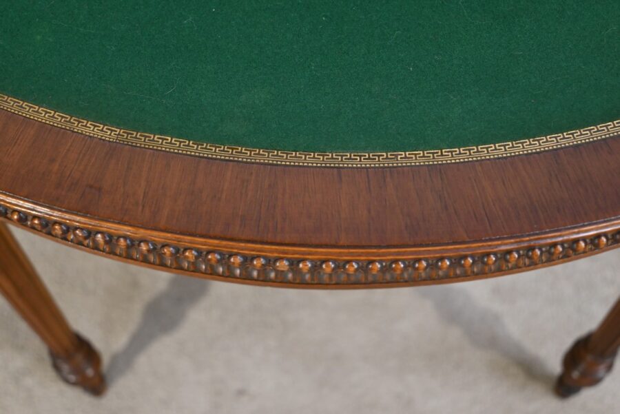 Table Demi-Lune en Noyer, style Louis XVI – Fin XIXe – Image 23