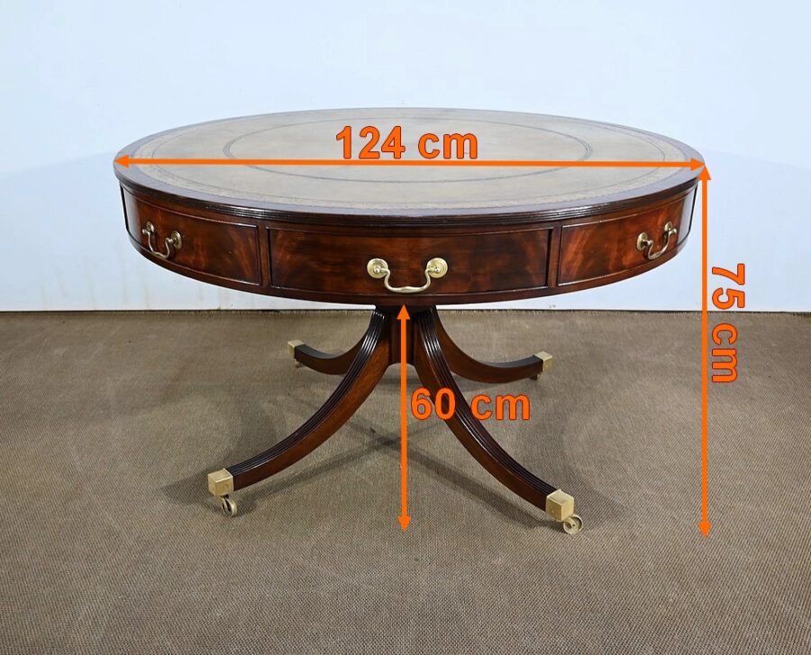 Table Tambour Tournante en Acajou, style Regency, Angleterre – 2ème moitié XIXe – Image 18