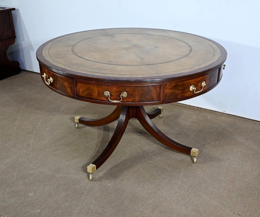 Table Tambour Tournante en Acajou, style Regency, Angleterre – 2ème moitié XIXe – Image 3