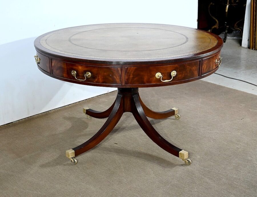 Table Tambour Tournante en Acajou, style Regency, Angleterre – 2ème moitié XIXe – Image 4
