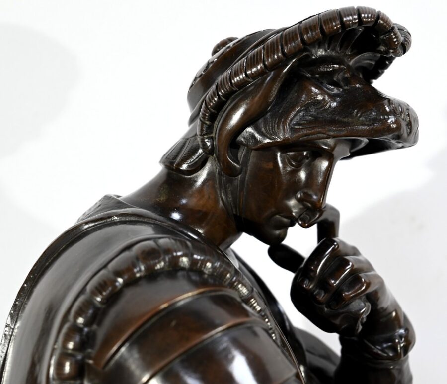 Bronze « Laurent de Médicis » d’après Michel Ange, école du XIXe – Milieu XIXe – Image 15