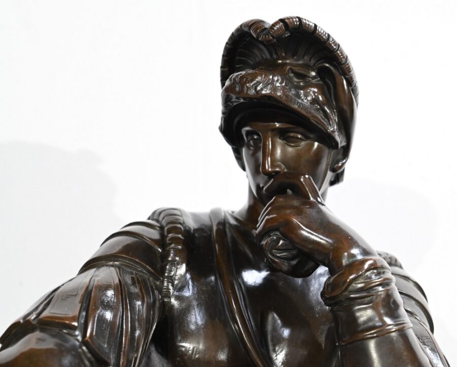 Bronze « Laurent de Médicis » d’après Michel Ange, école du XIXe – Milieu XIXe – Image 6