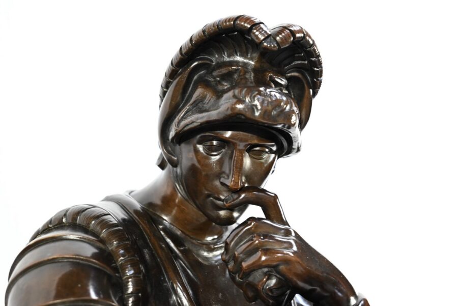 Bronze « Laurent de Médicis » d’après Michel Ange, école du XIXe – Milieu XIXe – Image 7