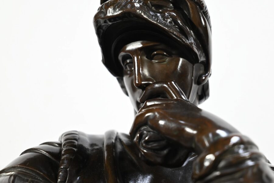 Bronze « Laurent de Médicis » d’après Michel Ange, école du XIXe – Milieu XIXe – Image 9