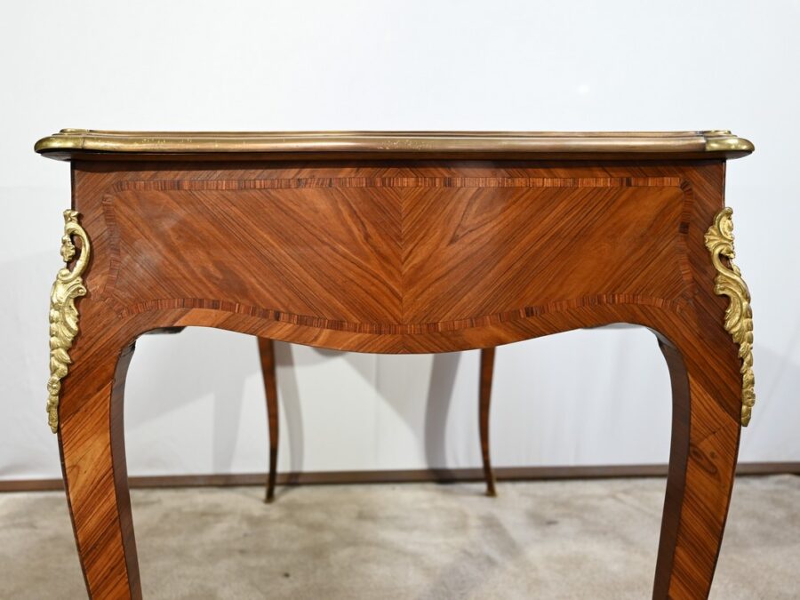 Bureau de Milieu en Bois Précieux, style Louis XV – Début XXe – Image 18