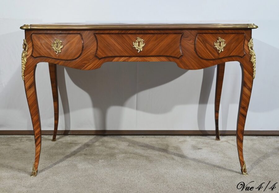 Bureau de Milieu en Bois Précieux, style Louis XV – Début XXe – Image 22