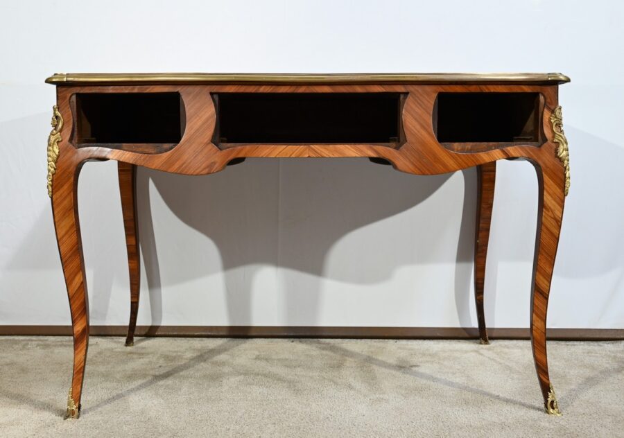 Bureau de Milieu en Bois Précieux, style Louis XV – Début XXe – Image 29