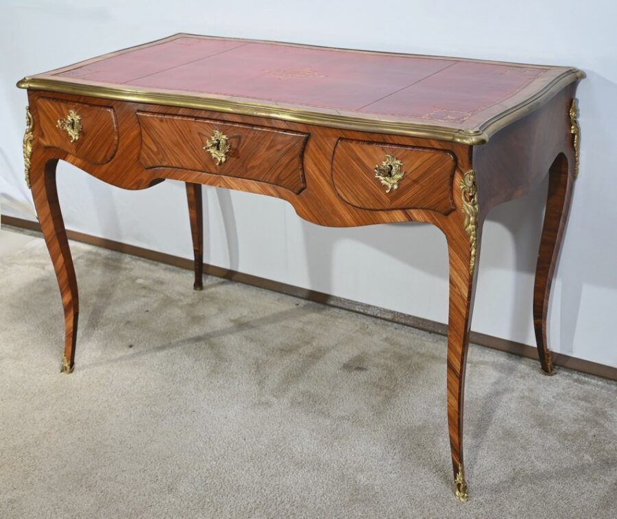 Bureau de Milieu en Bois Précieux, style Louis XV – Début XXe – Image 3