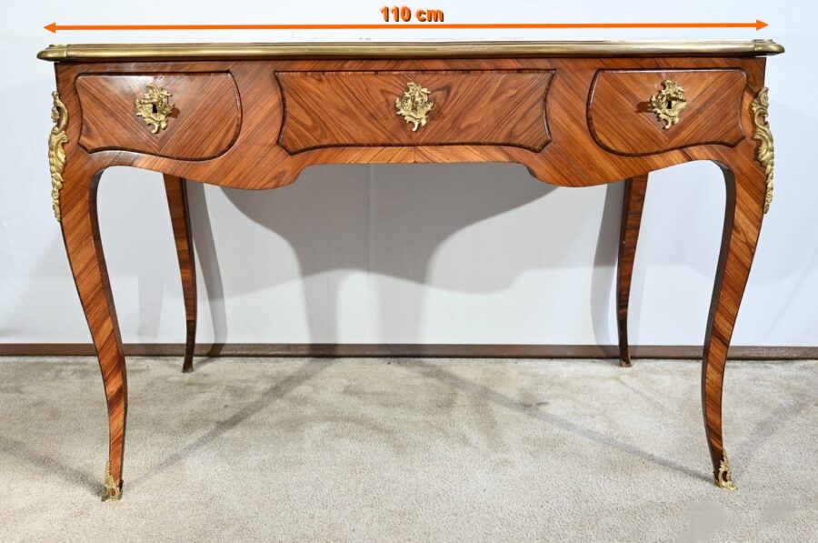 Bureau de Milieu en Bois Précieux, style Louis XV – Début XXe – Image 30