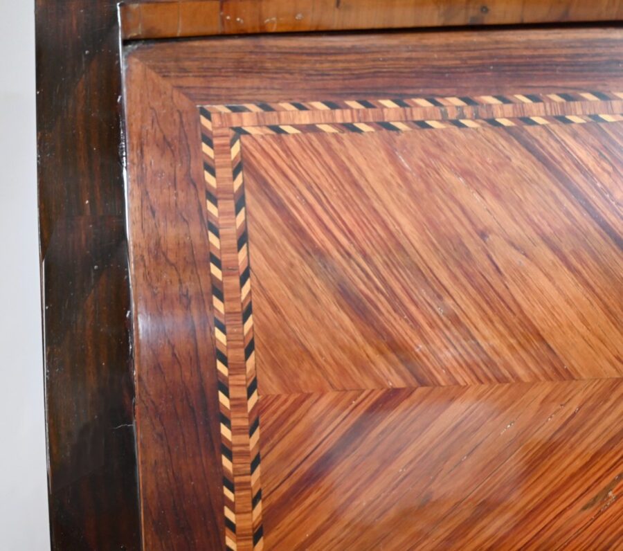 Exceptionnel Bureau Cylindre Vitrine en Bois Précieux – Fin XVIIIe – Image 12