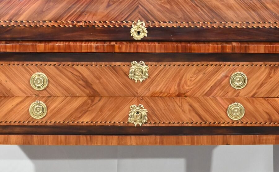 Exceptionnel Bureau Cylindre Vitrine en Bois Précieux – Fin XVIIIe – Image 14