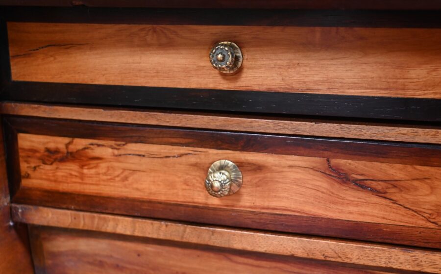 Exceptionnel Bureau Cylindre Vitrine en Bois Précieux – Fin XVIIIe – Image 23