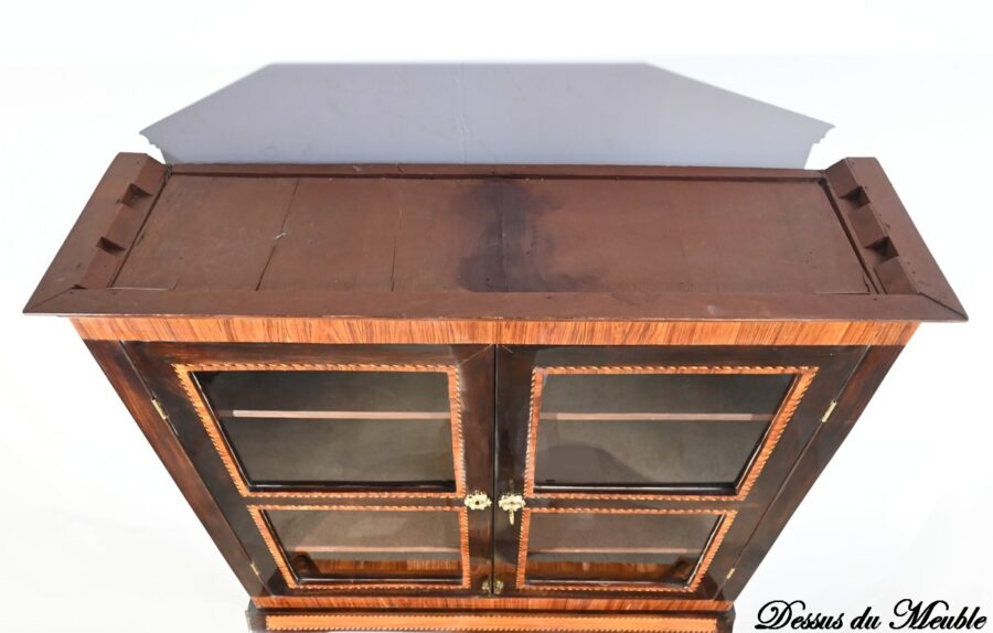 Exceptionnel Bureau Cylindre Vitrine en Bois Précieux – Fin XVIIIe – Image 34
