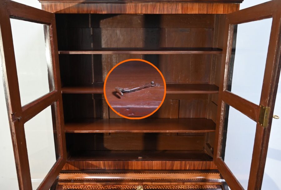 Exceptionnel Bureau Cylindre Vitrine en Bois Précieux – Fin XVIIIe – Image 10