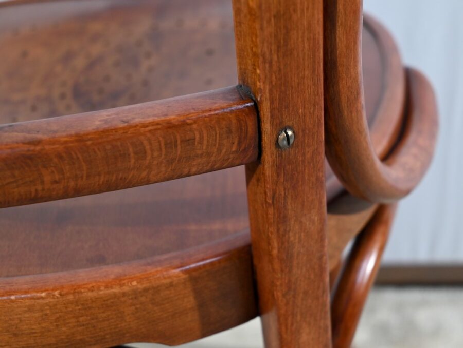 Fauteuil de Bureau en Hêtre, estampillé J&J Kohn – Début XXe – Image 23