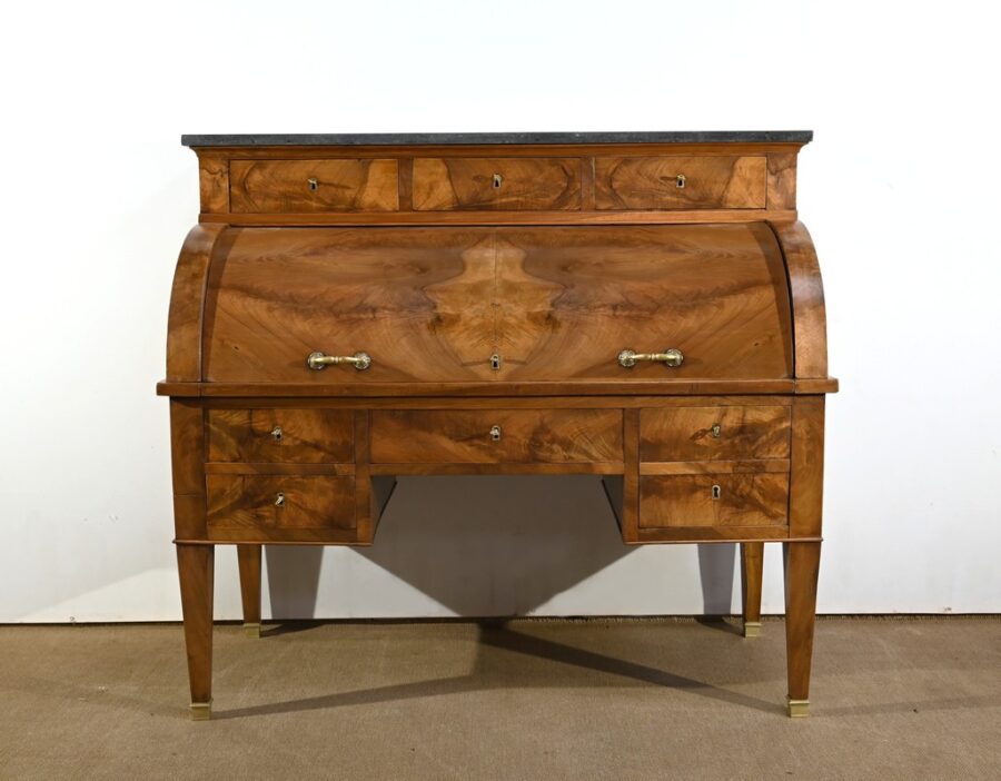 Important Bureau Cylindre de Propriété en Noyer, époque Directoire – Début XIXe – Image 2