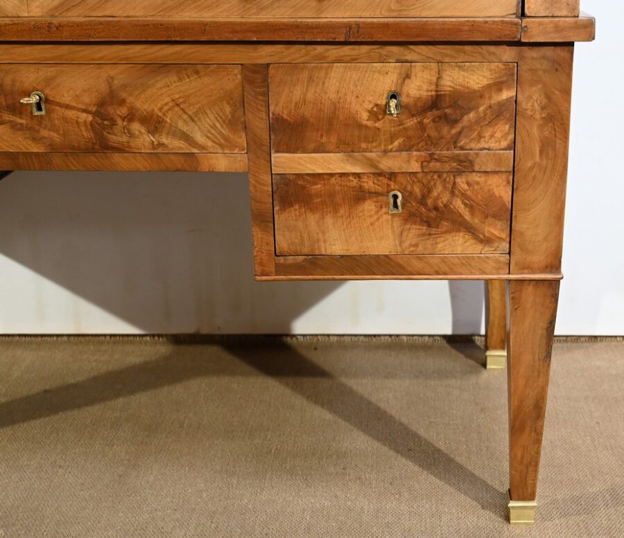 Important Bureau Cylindre de Propriété en Noyer, époque Directoire – Début XIXe – Image 18