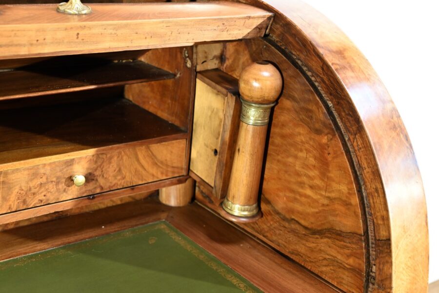 Important Bureau Cylindre de Propriété en Noyer, époque Directoire – Début XIXe – Image 45