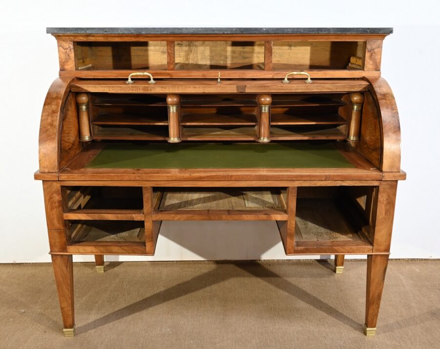 Important Bureau Cylindre de Propriété en Noyer, époque Directoire – Début XIXe – Image 55