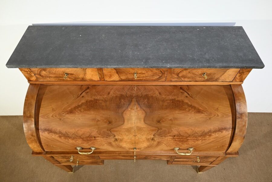 Important Bureau Cylindre de Propriété en Noyer, époque Directoire – Début XIXe – Image 7