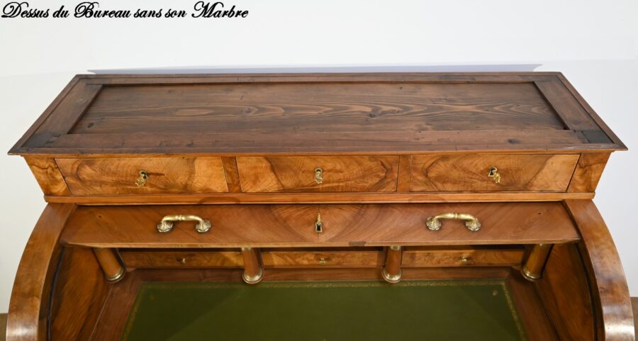 Important Bureau Cylindre de Propriété en Noyer, époque Directoire – Début XIXe – Image 65
