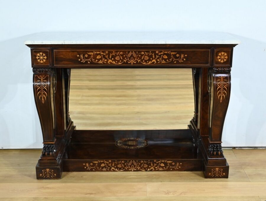 Importante Console de Prestige en Palissandre, époque Charles X – Début XIXe
