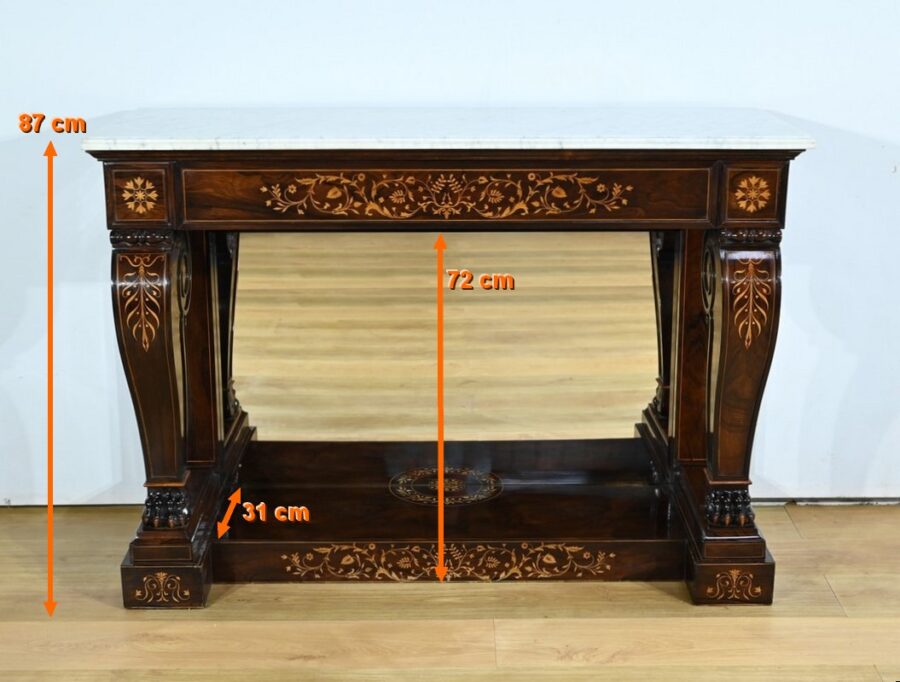 Importante Console de Prestige en Palissandre, époque Charles X – Début XIXe – Image 28