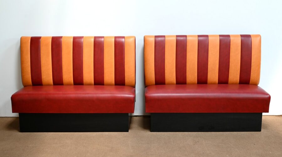 Paire de Banquette de Bistrot en Simili Cuir – 1970