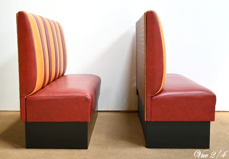 Paire de Banquette de Bistrot en Simili Cuir – 1970 – Image 14