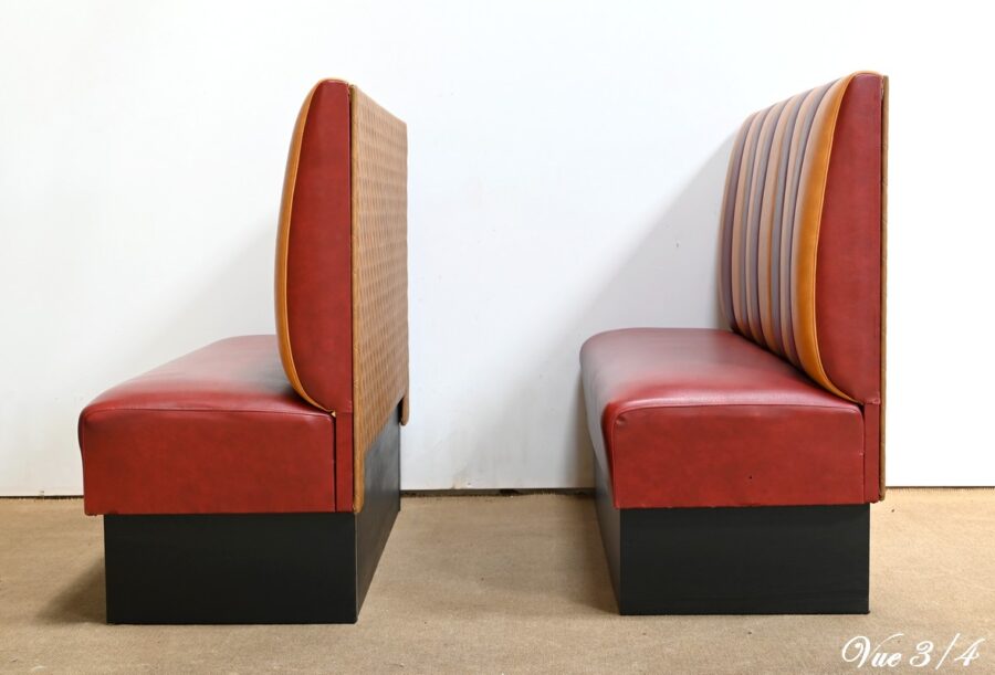Paire de Banquette de Bistrot en Simili Cuir – 1970 – Image 15