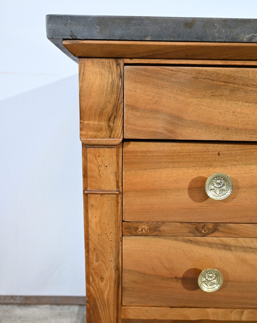 Petite Commode Chiffonnière de Propriété en Noyer, époque Directoire – Début XIXe – Image 12