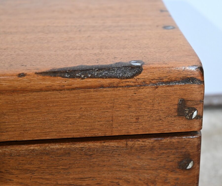Petite Malle ou Coffre de Marine en Teck – Fin XIXe – Image 9