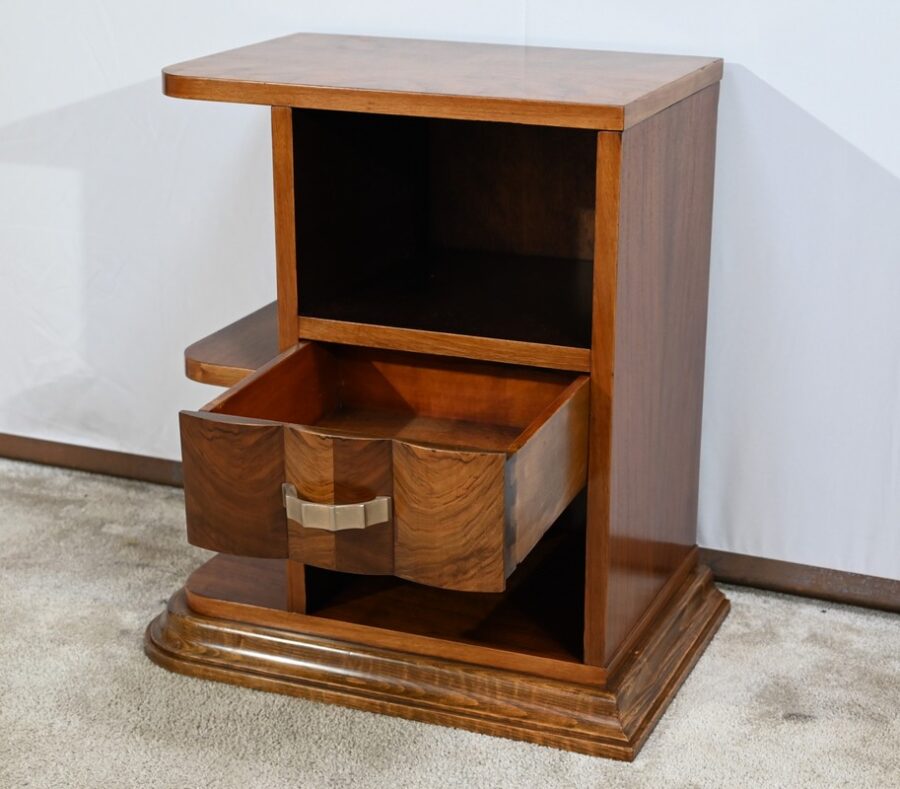Petite Table de Chevet en Noyer, Art Déco – 1920 – Image 18