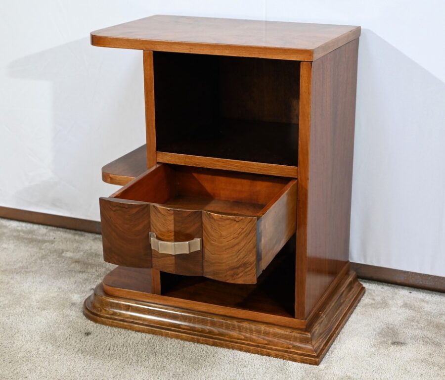 Petite Table de Chevet en Noyer, Art Déco – 1920 – Image 4