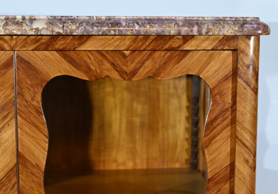 Petite Vitrine en Bois de Rose, style Louis XV – Début XXe – Image 10