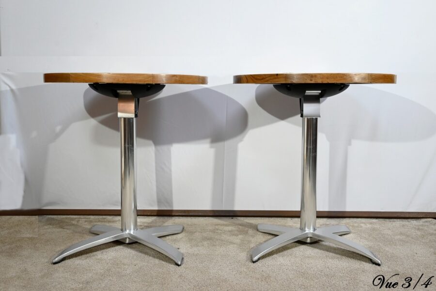 Tables de Bistrot en Frêne, estampillées R.Vlaemynck – Fin XXe – Image 12
