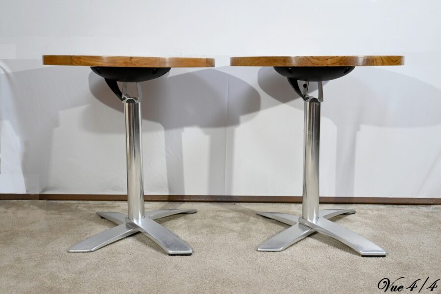 Tables de Bistrot en Frêne, estampillées R.Vlaemynck – Fin XXe – Image 13