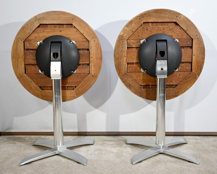 Tables de Bistrot en Frêne, estampillées R.Vlaemynck – Fin XXe – Image 14
