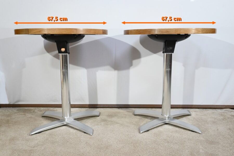 Tables de Bistrot en Frêne, estampillées R.Vlaemynck – Fin XXe – Image 21