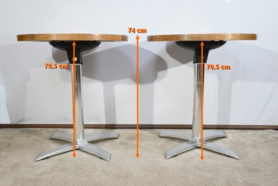 Tables de Bistrot en Frêne, estampillées R.Vlaemynck – Fin XXe – Image 22
