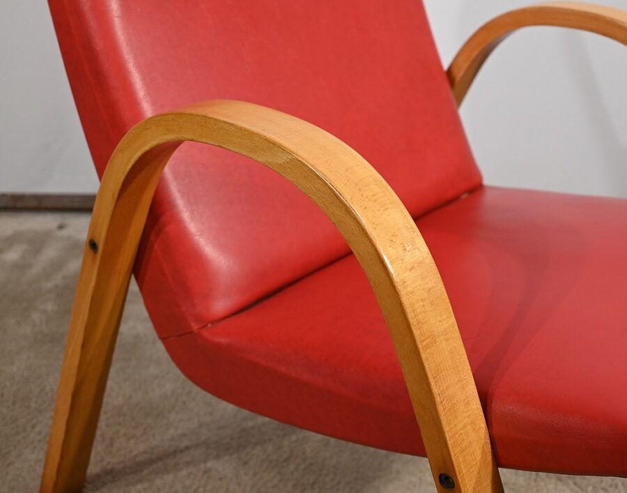 Fauteuil Bow Wood par Hugues Steiner – 1950 – Image 10