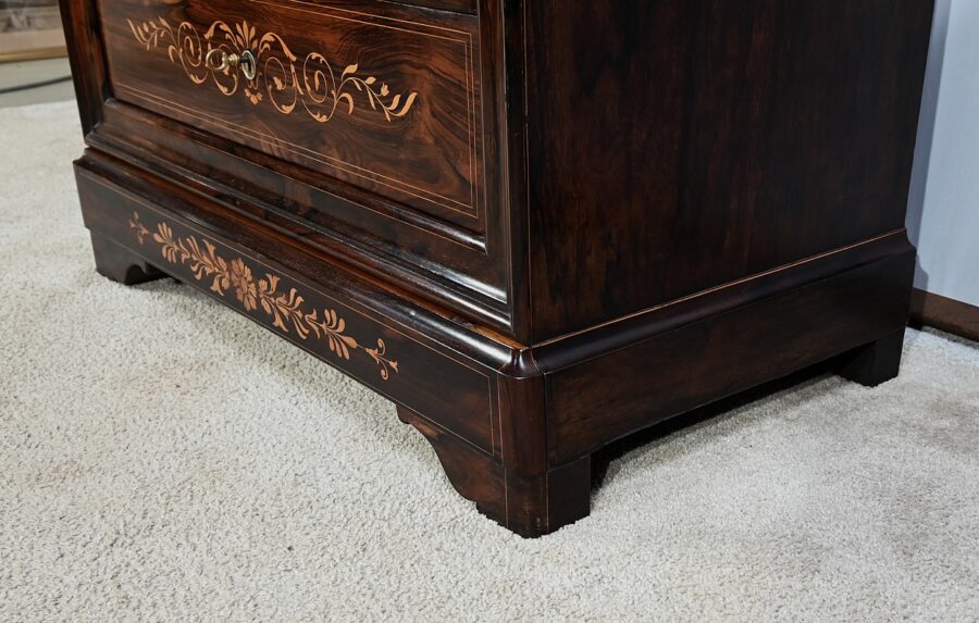 Petite Commode en Palissandre de Rio et Marqueteries, époque Charles X - Début XIXe – Image 15