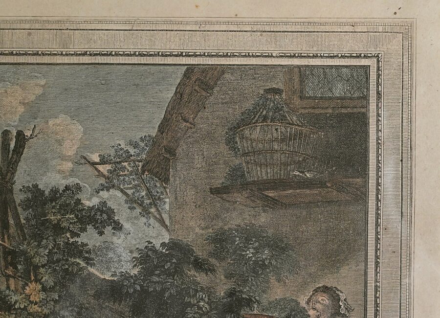 Gravure en Couleur « Le Jardinier Galant », d'après I.S Helman – 1900 – Image 7
