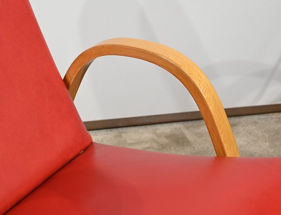 Fauteuil Bow Wood par Hugues Steiner – 1950 – Image 9