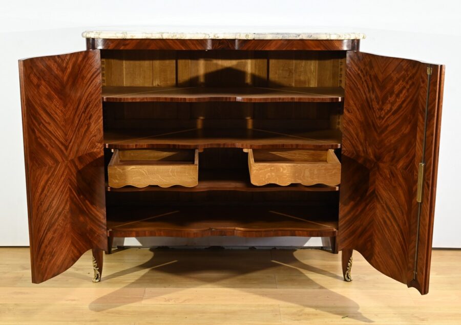 Buffet à Hauteur d’Appui en Bois de Rose et Palissandre, style Louis XV – Début XXe – Image 4