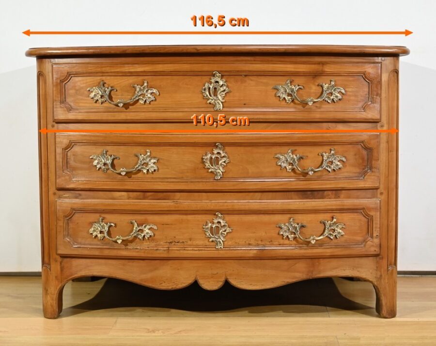 Commode en Merisier Massif, époque Transition Louis XIV / Régence – Début XVIIIe – Image 2