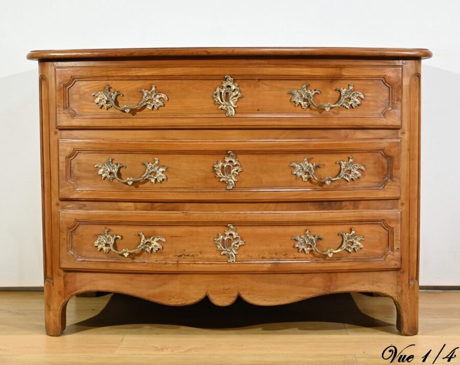 Commode en Merisier Massif, époque Transition Louis XIV / Régence – Début XVIIIe – Image 8
